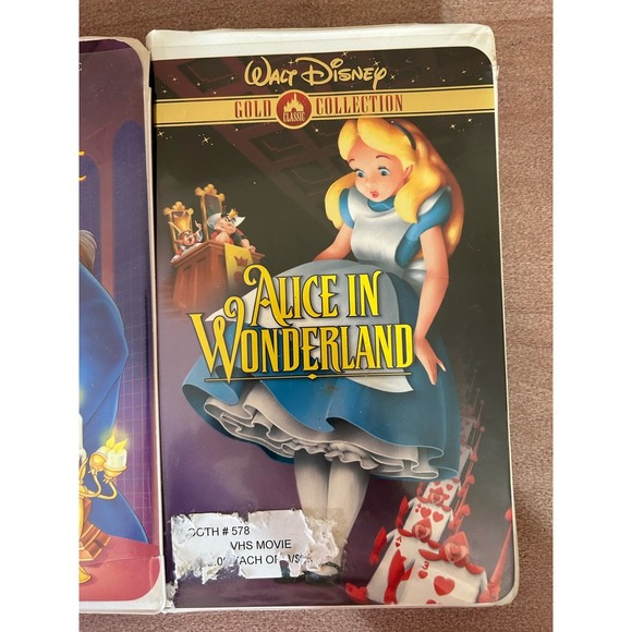 Vintage Beauty And The Beast Black Diamond Alice In Wonderland VHS Tapes Disney - Picture 3 of 12